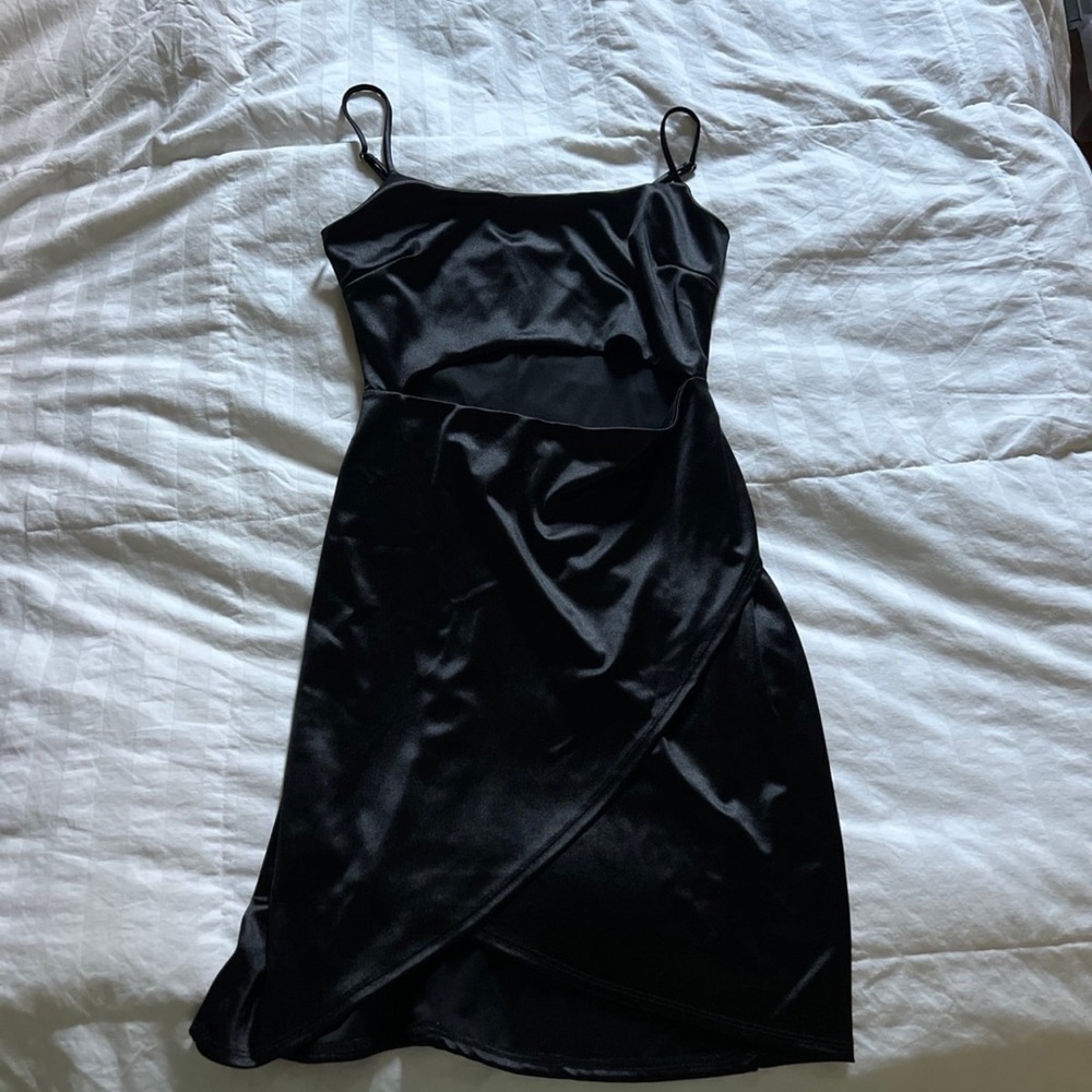 Black Spaghetti Strap Bodycon Mini Dress